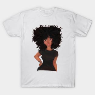 Naturally Curly Brown Skinned Woman T-Shirt